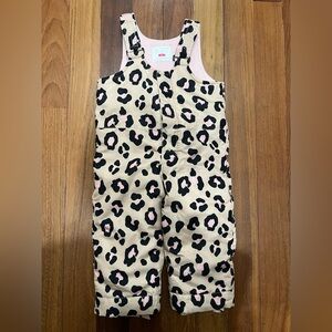 The Children's Place Pink and Black Leopard Print Winter Snowsuit